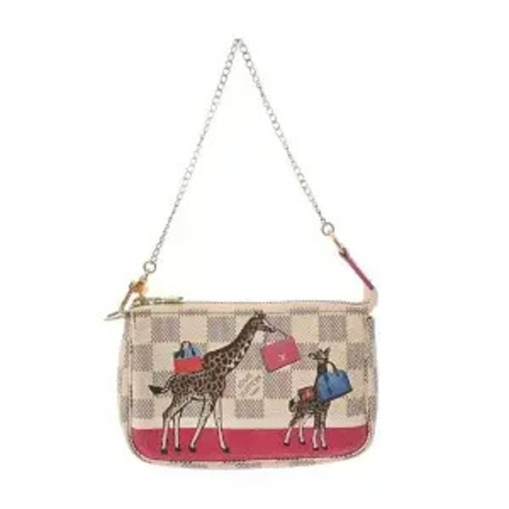 Louis Vuitton Damier Pochette Accessoires Limited Canvas Pouch Azur White